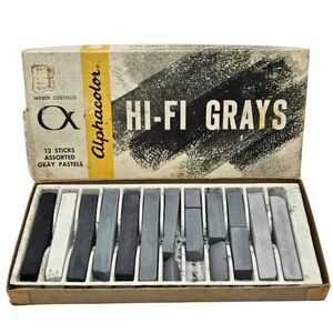 Vintage 12 Sticks Pastels Alphacolor Weber‎ Costello Assorted Hi-Fi Grays
